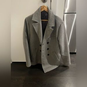 Grey peacoat for formal wear